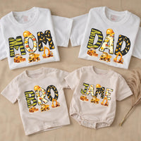 Personalized Construction Birthday Shirts with Excavators and Hard Hats for Family, Toddler Boy Romper Digger Theme Outfit Custom Name Gift