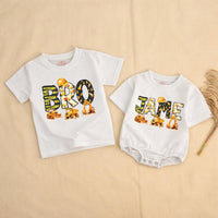 Personalized Construction Birthday Shirts with Excavators and Hard Hats for Family, Toddler Boy Romper Digger Theme Outfit Custom Name Gift