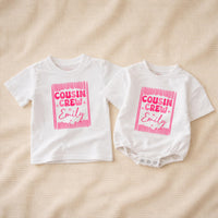 Personalized Cousin Crew Shirts for Baby, Toddler, and Kids - Matching Family Outfits with Custom Name, Soft Cotton for Reunions & Holidays