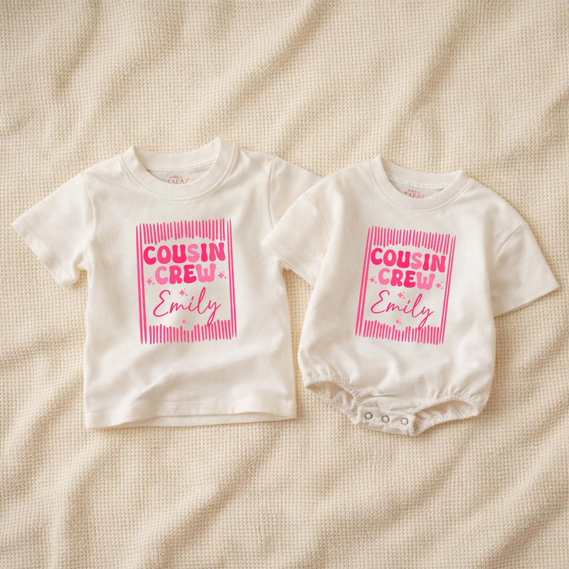 Personalized Cousin Crew Shirts for Baby, Toddler, and Kids - Matching Family Outfits with Custom Name, Soft Cotton for Reunions & Holidays