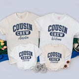 Personalized Cousin Crew Shirts for Kids & Adults, Custom Family Reunion Outfit, Soft Cotton Romper & T-Shirts for Special Occasions
