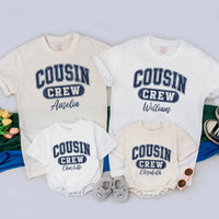 Personalized Cousin Crew Shirts for Kids & Adults, Custom Family Reunion Outfit, Soft Cotton Romper & T-Shirts for Special Occasions