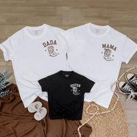 Personalized Cowboy Family Outfits with Hand-Drawn Boots Western Baby Boy Clothes Custom Name Matching Birthday or Holiday Cotton Set