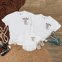 Personalized Cowboy Family Outfits with Hand-Drawn Boots Western Baby Boy Clothes Custom Name Matching Birthday or Holiday Cotton Set