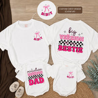 Personalized Daddy and Me Matching Shirts Big Version and Mini Version Bold Pink Black Design Father Daughter Gift Cotton Outfit