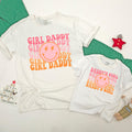 Personalized Daddy's Girl and Girl Daddy Retro T-Shirt Set with Smiley Face Lightning Eyes Dad Baby Matching Family Outfit Gift