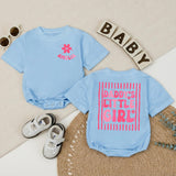 Personalized Daddy's Little Girl Baby Romper with Pink Floral Artwork, Custom Cotton Outfit for Baby Girl, Matching Family Clothes for Gifting