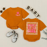 Personalized Daddy's Little Girl Baby Romper with Pink Floral Artwork, Custom Cotton Outfit for Baby Girl, Matching Family Clothes for Gifting