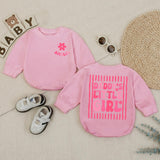 Personalized Daddy's Little Girl Baby Romper with Pink Floral Artwork, Custom Cotton Outfit for Baby Girl, Matching Family Clothes for Gifting