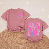 Personalized Daddy’s Little Lady Bubble Romper Baby Girl Outfit with Retro Floral Graphics Soft Cotton Daddy’s Girl Gift for Special Moments