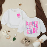 Personalized Daddy’s Little Lady Bubble Romper Baby Girl Outfit with Retro Floral Graphics Soft Cotton Daddy’s Girl Gift for Special Moments