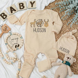 Personalized Deer Target Baby Bodysuit Cozy Hunting Theme Newborn Outfit Brown Beige Gift for Baby Shower or Baby Boy Clothes