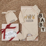 Personalized Deer Target Baby Bodysuit Cozy Hunting Theme Newborn Outfit Brown Beige Gift for Baby Shower or Baby Boy Clothes