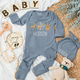 Personalized Deer Target Baby Bodysuit Cozy Hunting Theme Newborn Outfit Brown Beige Gift for Baby Shower or Baby Boy Clothes