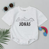Personalized Dinosaur Baby Romper Custom Name Cute Cartoon Dino Bodysuit Soft Cotton Infant Boys Gift Birthday Outfit Everyday Comfort
