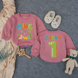 Personalized Dinosaur First Birthday Outfit for Boy with Custom Name, Whimsical Dino Graphics, Soft Cotton Bubble Romper for Party Fun