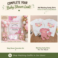 Personalized Donut Baby Shower Tapestry with Pink Sprinkles, Welcome Sign Backdrop for Girls Party, Custom Name and Date Included