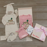Personalized Duck Hunting Baby Bodysuit & Hat Set with Custom Name Patch, Soft Cotton Outfit for Newborns & Infants, Perfect Baby Shower Gift
