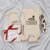 Personalized Duck Hunting Baby Bodysuit & Hat Set with Custom Name Patch, Soft Cotton Outfit for Newborns & Infants, Perfect Baby Shower Gift