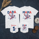 Personalized Duck Hunting Family Shirts, One Lucky Duck First Birthday American Boy Matching Family Outfits