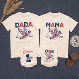 Personalized Duck Hunting Family Shirts, One Lucky Duck First Birthday American Boy Matching Family Outfits