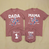 Personalized Duck Hunting Family Shirts, One Lucky Duck First Birthday American Boy Matching Family Outfits