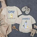 Personalized Duckling Birthday Romper for Baby Boy First Celebration Outfit James Custom Name Cotton Comfortable Soft Gift 1st Party