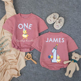 Personalized Duckling Birthday Romper for Baby Boy First Celebration Outfit James Custom Name Cotton Comfortable Soft Gift 1st Party