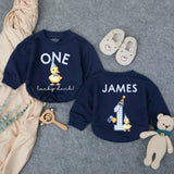 Personalized Duckling Birthday Romper for Baby Boy First Celebration Outfit James Custom Name Cotton Comfortable Soft Gift 1st Party