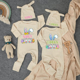 Personalized Easter Baby Bodysuit with Bunny Ears and Name Custom Outfit for Boys and Girls, Holiday Baby Gift, Soft Cotton Bunny Design