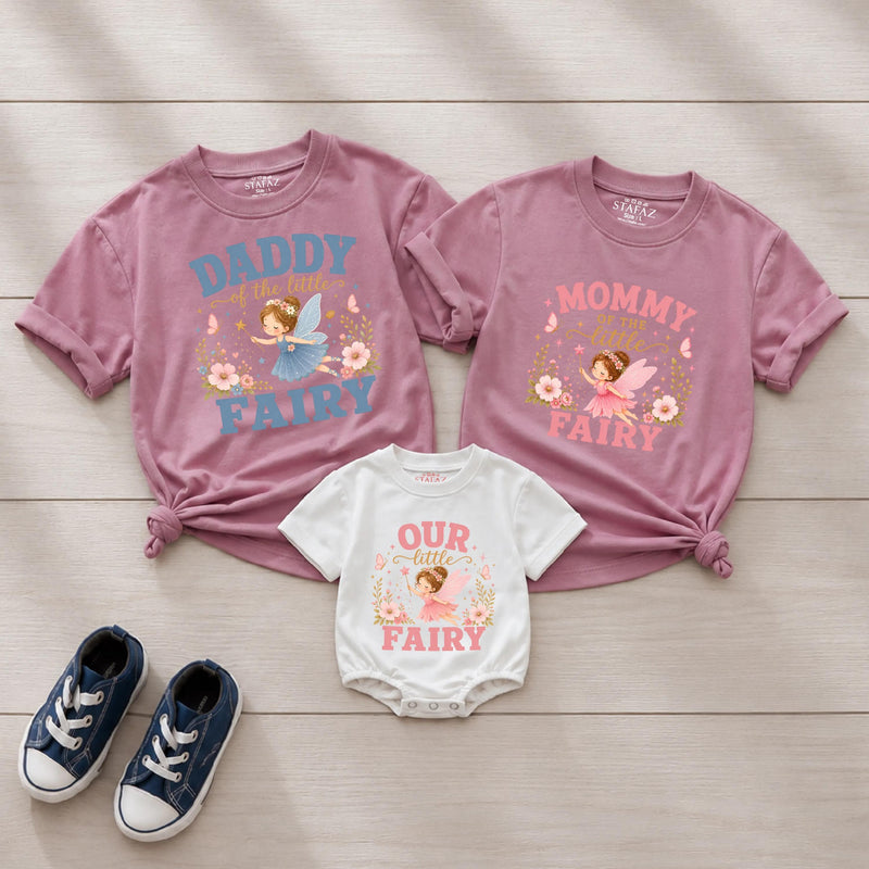 Personalized Fairy Family Matching Shirts, Mom Dad Baby Fairy Outfits, Magical Family Shirts, Baby Girl Fairy Romper, Fairy Baby