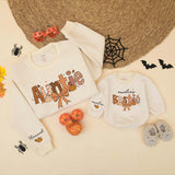 Personalized Fall Auntie and Bestie Sweatshirt Cozy Thanksgiving Family Matching Pumpkin Season Gift Cotton Warm Design