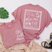 Personalized Family Beach Vacation Shirt with Name and Date Custom Summer Trip Tee Matching Outfit for Mom Dad Baby Beach Crew Design