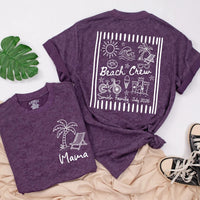 Personalized Family Beach Vacation Shirt with Name and Date Custom Summer Trip Tee Matching Outfit for Mom Dad Baby Beach Crew Design