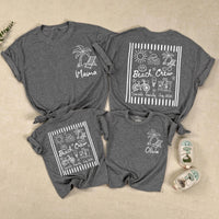 Personalized Family Beach Vacation Shirt with Name and Date Custom Summer Trip Tee Matching Outfit for Mom Dad Baby Beach Crew Design