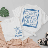 Personalized Family Beach Vacation Shirt with Name and Date Custom Summer Trip Tee Matching Outfit for Mom Dad Baby Beach Crew Design