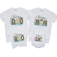 Personalized Family Fishing Shirts Custom 1st Birthday Outfit Reel Cool Mom Dad Tee Infant Reeling in the Big One Party Clothes Gift