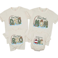 Personalized Family Fishing Shirts Custom 1st Birthday Outfit Reel Cool Mom Dad Tee Infant Reeling in the Big One Party Clothes Gift