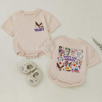 Personalized Family Matching Shirts USA 250th Anniversary Patriotic Design Dada Mama Baby Outfit Cartoon Bald Eagle American Flag Tee