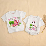 Personalized Farm Animal Matching Family Shirts, Pink Barn Birthday Outfits for Baby, Toddler, Mom, Dad, Soft Cotton Farm Theme Tees