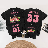 Personalized Farm Birthday Shirt for Family Matching with Custom Names Cute Animal Design for Girls Party Celebration