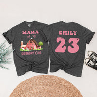 Personalized Farm Birthday Shirt for Family Matching with Custom Names Cute Animal Design for Girls Party Celebration