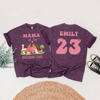 Personalized Farm Birthday Shirt for Family Matching with Custom Names Cute Animal Design for Girls Party Celebration