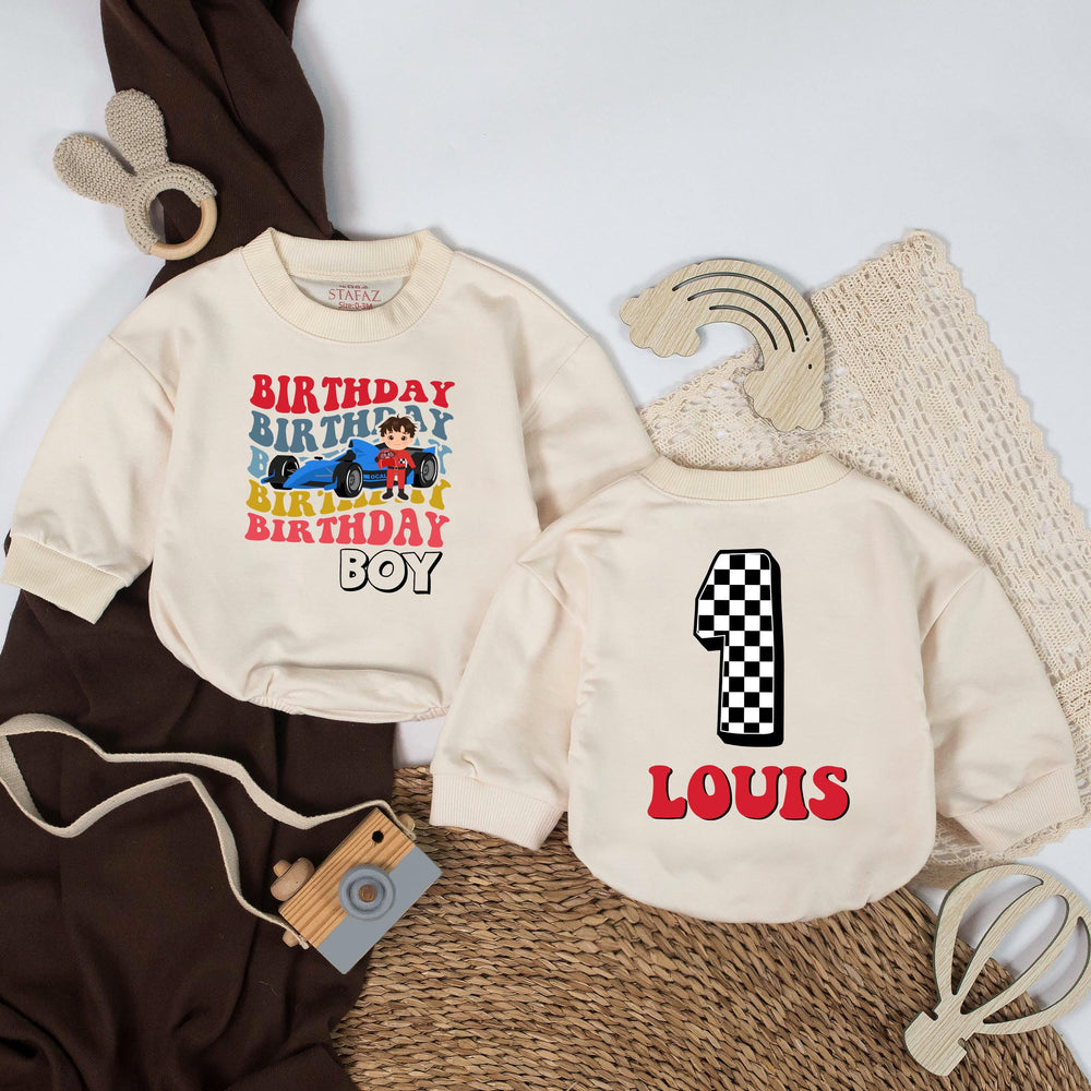 Personalized Fast One Birthday Boy Romper with Vibrant Stacked Text Design Comfortable Cotton 1st Birthday Outfit Baby Cake Smash Gift