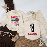 Personalized Fast One Birthday Boy Romper with Vibrant Stacked Text Design Comfortable Cotton 1st Birthday Outfit Baby Cake Smash Gift