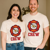 Personalized Fire Dept Crew Baby Bodysuit Set with Name, Matching Family Outfits for Newborns, Toddlers, Soft Cotton Firefighter Theme