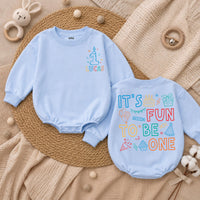 Personalized First Birthday Baby Romper with Candle and Stars Custom Name Outfit for One Year Old Boys or Girls Celebration Gift