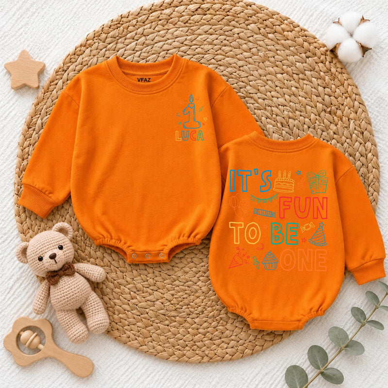 Personalized First Birthday Baby Romper with Candle and Stars Custom Name Outfit for One Year Old Boys or Girls Celebration Gift