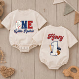 Personalized First Birthday Baseball Romper for Boys Custom One Little Rookie Cake Smash Outfit Soft Cotton Seasonal