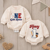 Personalized First Birthday Baseball Romper for Boys Custom One Little Rookie Cake Smash Outfit Soft Cotton Seasonal